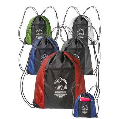 Beyer Zipper Pocket Drawstring Backpacks