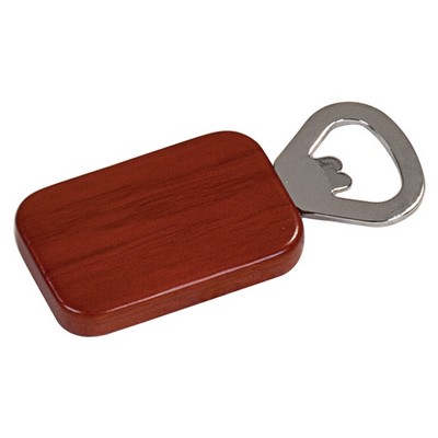 1 1/2" x 2 1/4" Rosewood Finish Magnetic Rectangle Bottle Opener