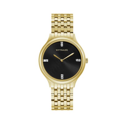 Wittnauer Ladies' Gold Black Tie Collection Watch