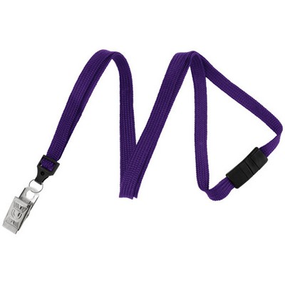 3/8" Breakaway Blank Lanyard w/Bulldog Clip (Purple)