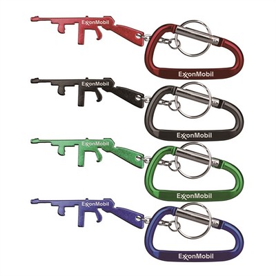 Rifle Shape Bottle Opener Key Chain & 7 Cm Carabiner