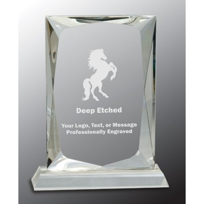 8" Crystal Rectangle Award on Clear Base