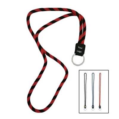 2 Color Woven Rope W/ PVC Tag Embossed Logo