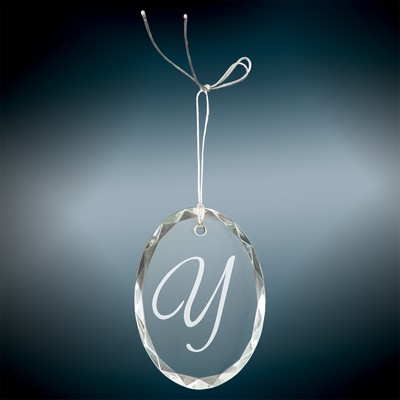 Crystal Faceted Oval Ornament