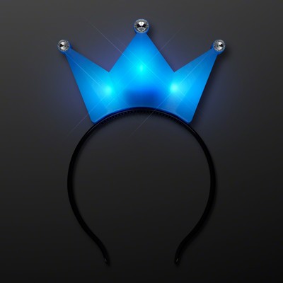 LED Blue Crown Tiara Headbands, Princess Party Favors - BLANK