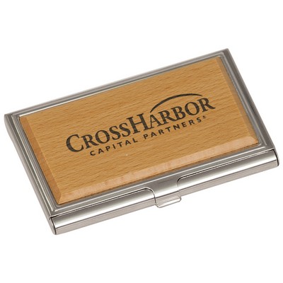 Silver/Wood Business Card Case