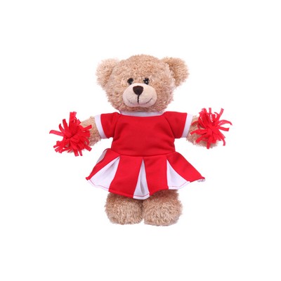 Soft Plush Tan Bear in Cheerleader Outfit