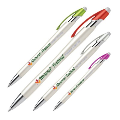 Nimbus Pearl Plastic Pen with Stylus (Full Color Imprint)