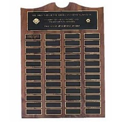 Roster Series American Walnut Perpetual Plaque w/36 Brass Plates (14"x 25")