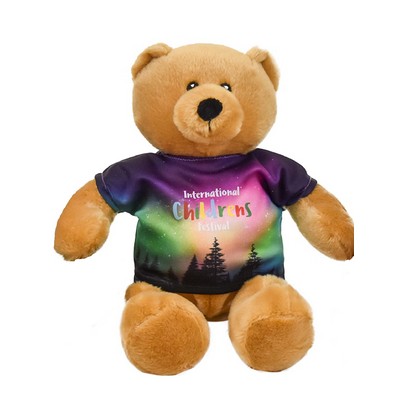 11" Plush w/Subli-Tee Sublimated Teddy Bear Tshirt - Northern Lights