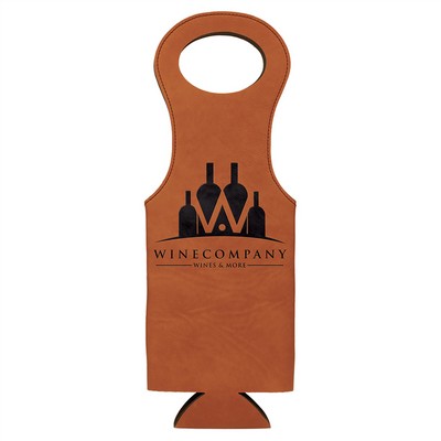 Rawhide Leatherette Wine Bag, Laserable, 5-1/2" x 14-1/2"