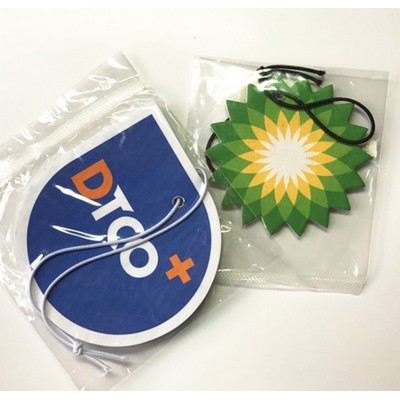 3.25" Die Cut Shape Custom Full Color Printed Air Freshener/Air Deodorizer w/Coffee Scent