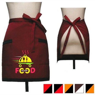 12 oz. Woven Waist Apron w/ Color trimmed bottom & 2 pockets