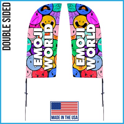 7ft Double Sided Premium Straight Flag with Spike Base & Carry Bag - Made in the USA