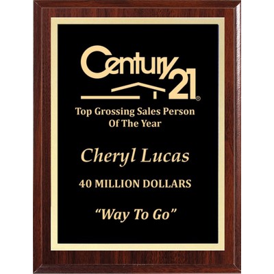 Economy Dark Cherry Plaque Series with Black Plate, 9"x12"