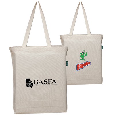 Medium-Sized Organic Cotton Canvas Tote Bag With Bottom Gusset