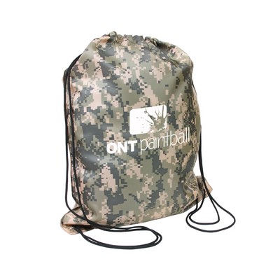 Camo Drawstring Backpack