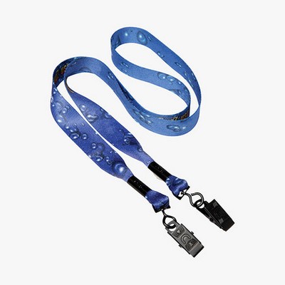 3/4 Double Ended Recycled Sublimated Full Color PET Eco-friendly Lanyard