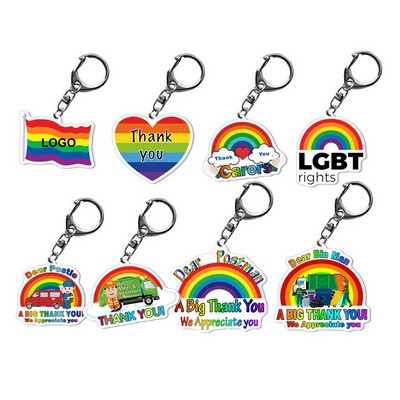 Custom Rainbow Acrylic Keychain