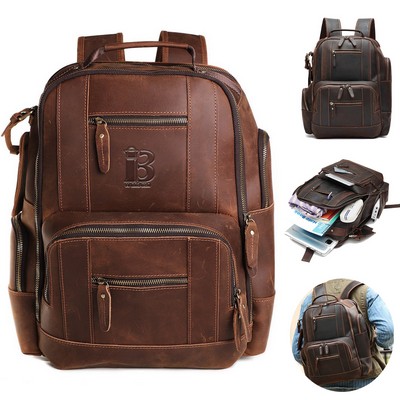 Vintage Genuine Leather Laptop Backpack