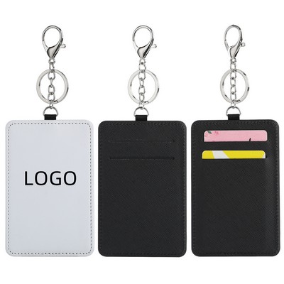 PU Leather Card Holder Keychain