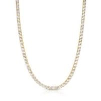 Jilco Inc. Yellow Gold White Topez Tennis Necklace