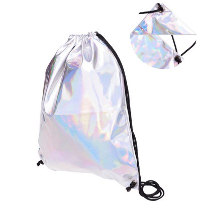 Laser Holographic Personality Shiny Reflective Drawstring