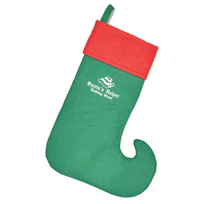 Felt Elf Stockings with a Custom Direct Screen Print