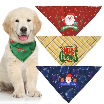 Customizable Christmas Triangular Washable Pet Bib