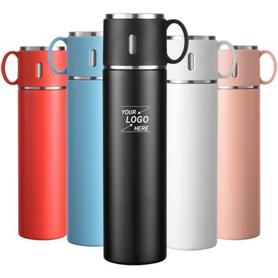 14oz Stainless Steel Wide Mouth Water Bottle with Lid Cup