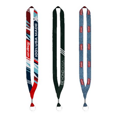 0.75" USA Made Dye-Sublimated Lanyard w/Zinc Crimp & Zinc Split-Ring