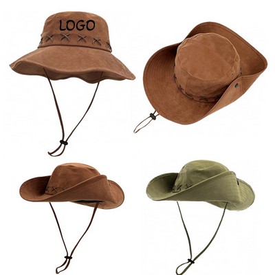 Wide Brim Bucket Hat