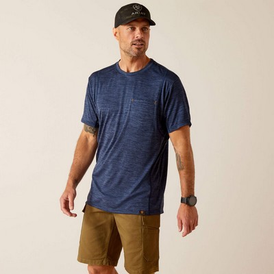 Rebar® Evolution™ Navy Blue Athletic Fit Short Sleeve T-Shirt