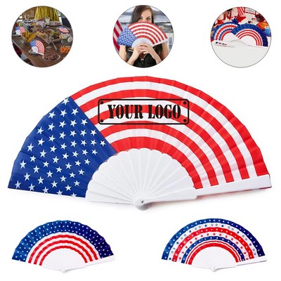 American Flag Folding Hand Fans