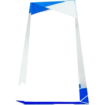 Blue Wedge Faceted Acrylic Award 9"