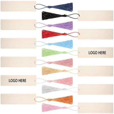 Wooden Blank Colorful Tassel Bookmark