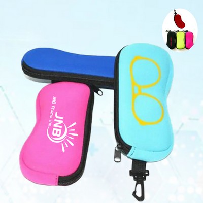 Neoprene Glasses Case with Zipper and Carabiner