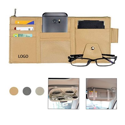 Multi-Pocket Visor Organizer Storage Pouch for Cars