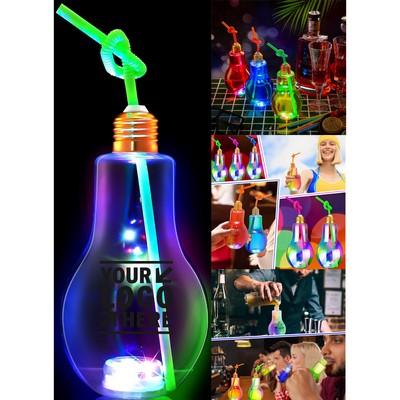 13oz Christmas LED Light Bulb Cup for Drinks Glow in the Dark