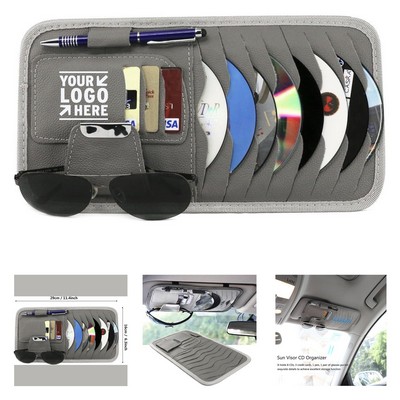 11.4" x 6.3" PU Leather Car Sun Visor Organizer Pocket