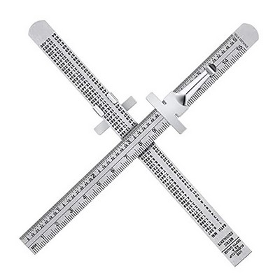 6 Inch Stainless Steel Pocket Ruler with Detachable Clips