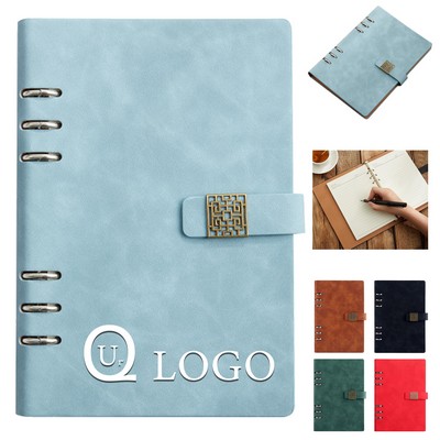 Refillable 6-Rings Notebook W/ Magnetic Window Gille Closure