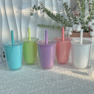 Double-Layer PS Straw Cup in 24oz