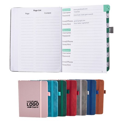 B6 Password Organizer Book with Alphabetical Tabs