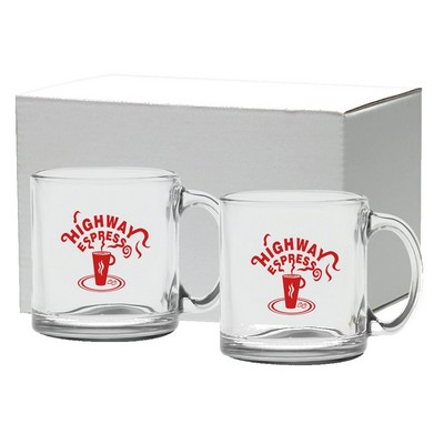 13 Oz. Clear Glass Coffee Mug Gift Set