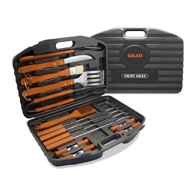 18pc BBQ Set w/ Stainless Steel Tools for Outdoor Camping