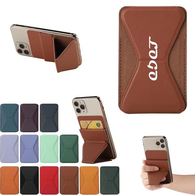 Leather Phone Card Holder With Phone Stand