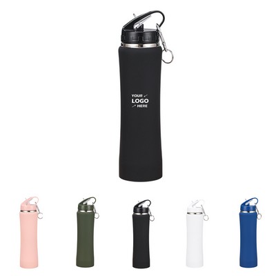 25 oz Stainless Steel Bottle With Carabiner