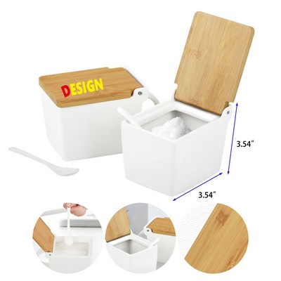 Style Salt Box With Spoon for a Minimalist Kitchen Decor