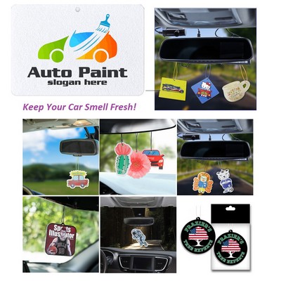 Custom Shaped and Printed Hanging Paper Car Air Freshener